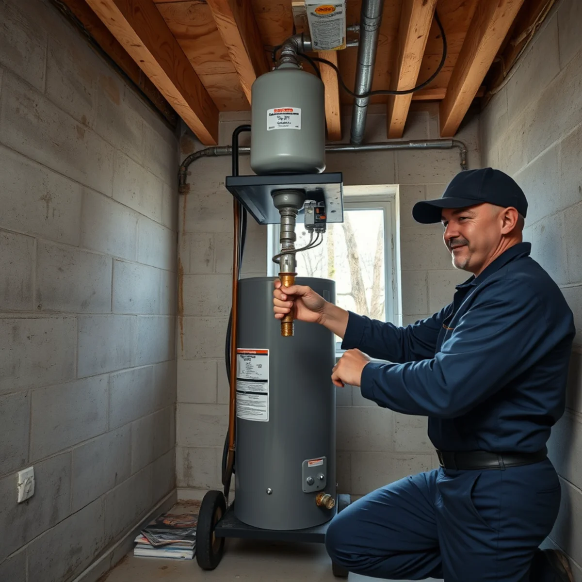 Water Heater Repair & Installation being carried out at a home in Algonquin, IL
