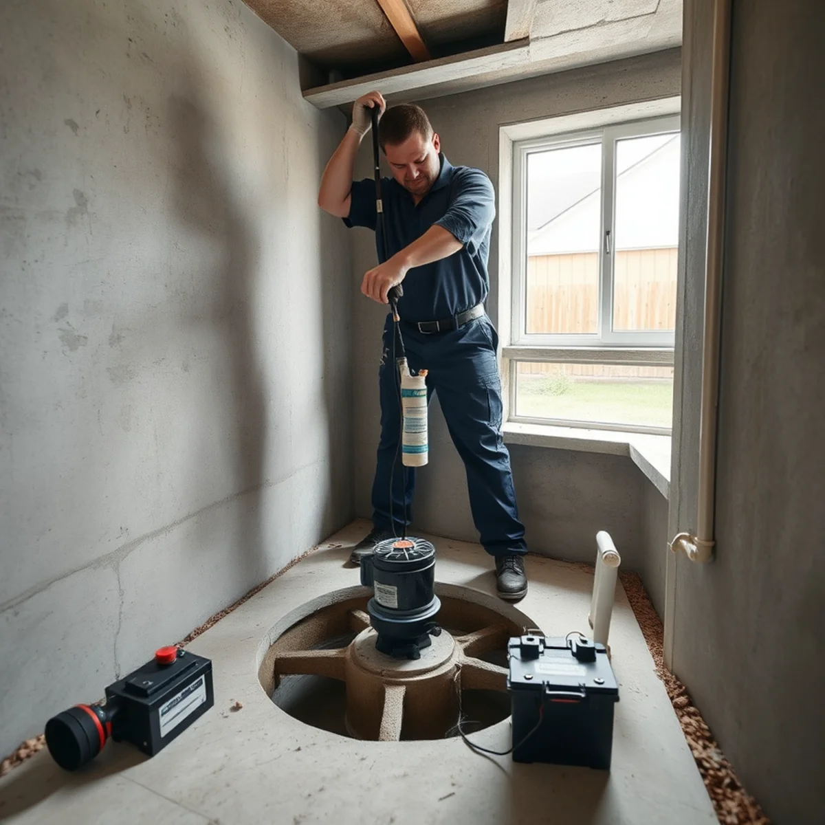 Sump Pump Installation & Battery Backup being carried out at a home in Carpentersville, IL