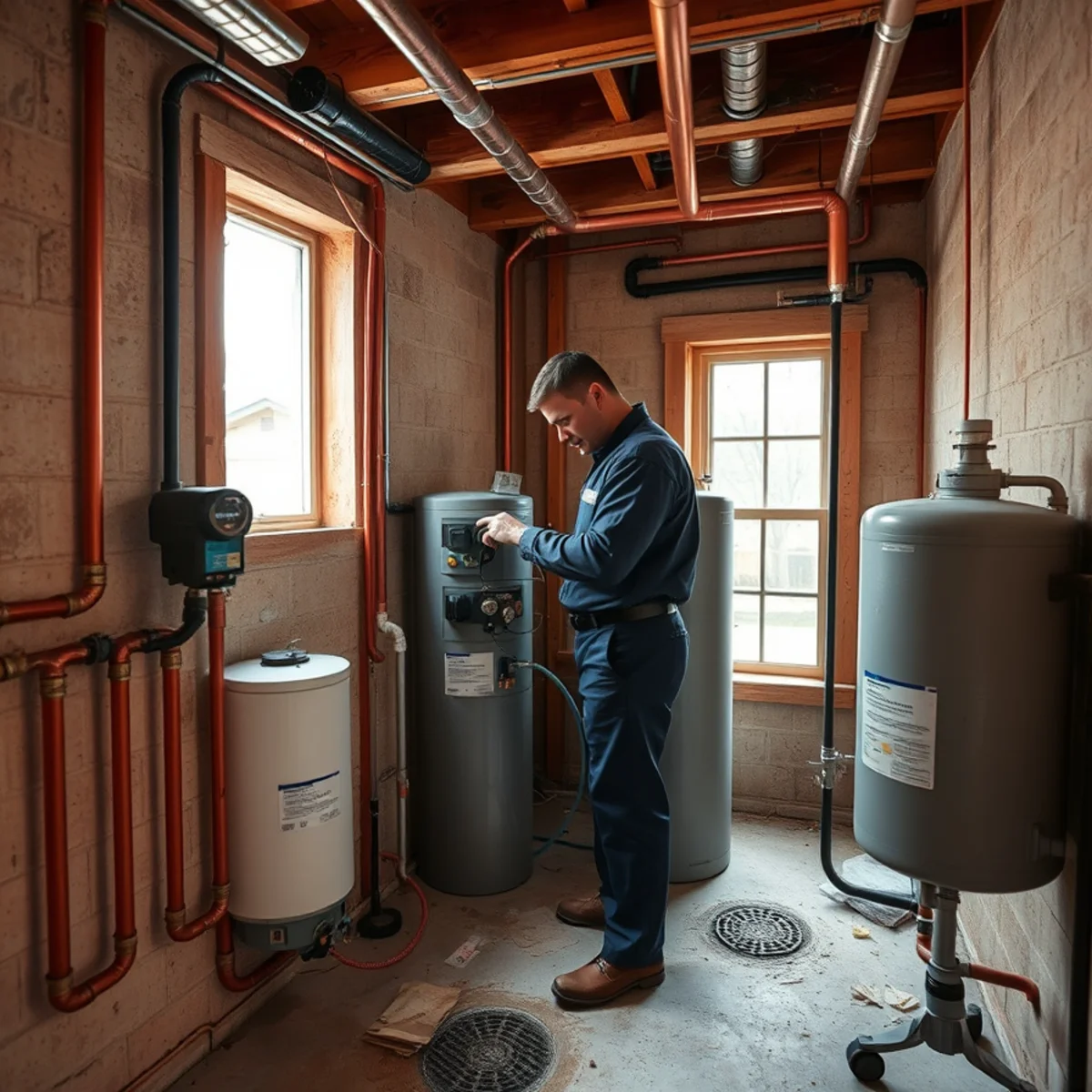 Water Softener Installation & Repair being carried out at a home in Carpentersville, IL