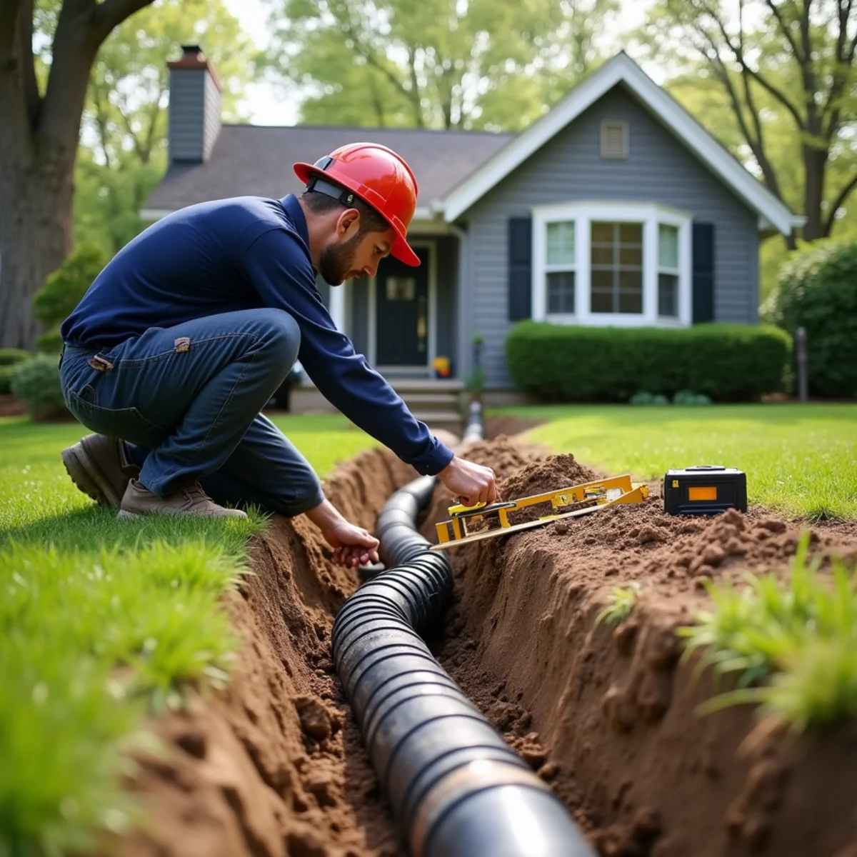 Sewer Line Repair & Replacement being carried out at a home in Cary, IL