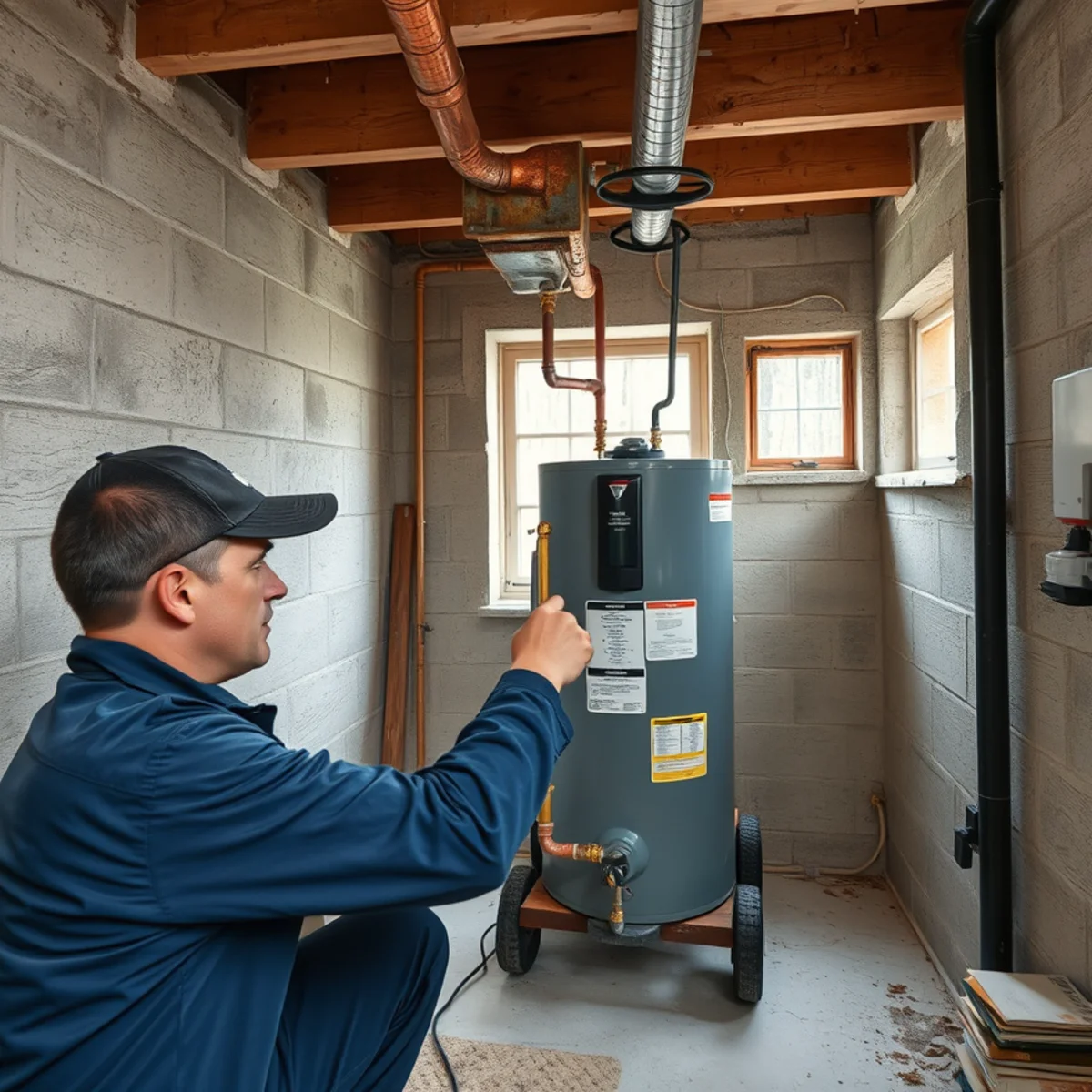 Water Heater Repair & Installation being carried out at a home in Cary, IL