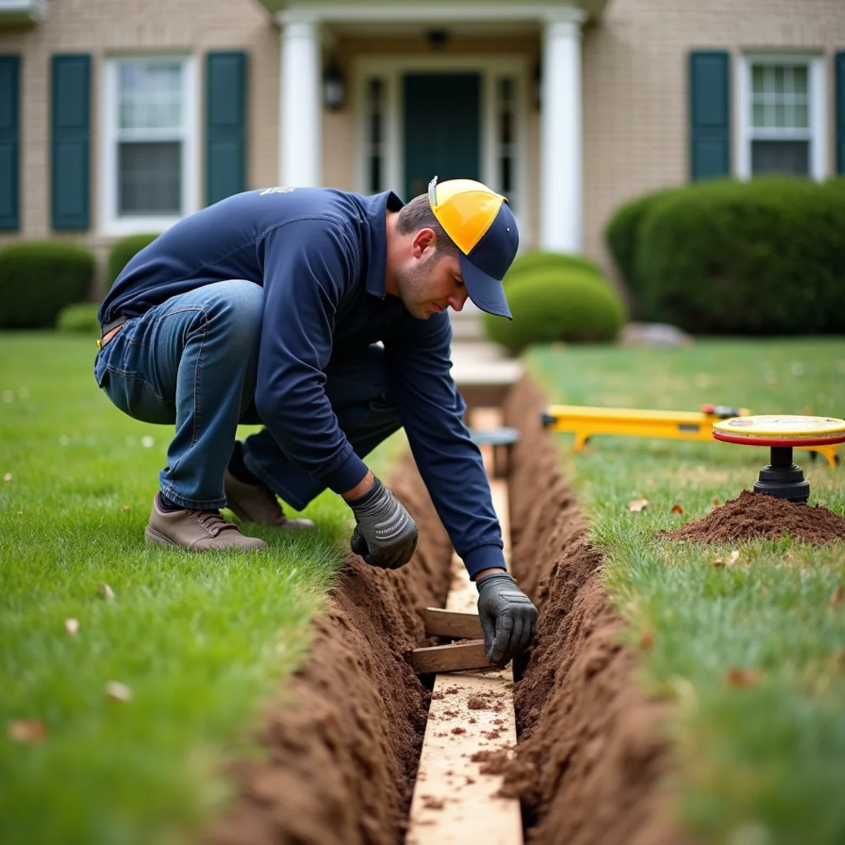 Sewer Line Repair & Replacement being carried out at a home in Elgin, IL