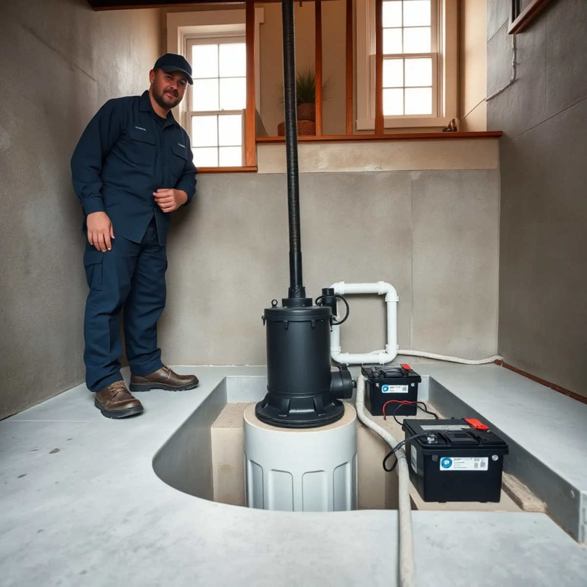 Sump Pump Installation & Battery Backup being carried out at a home in Elgin, IL