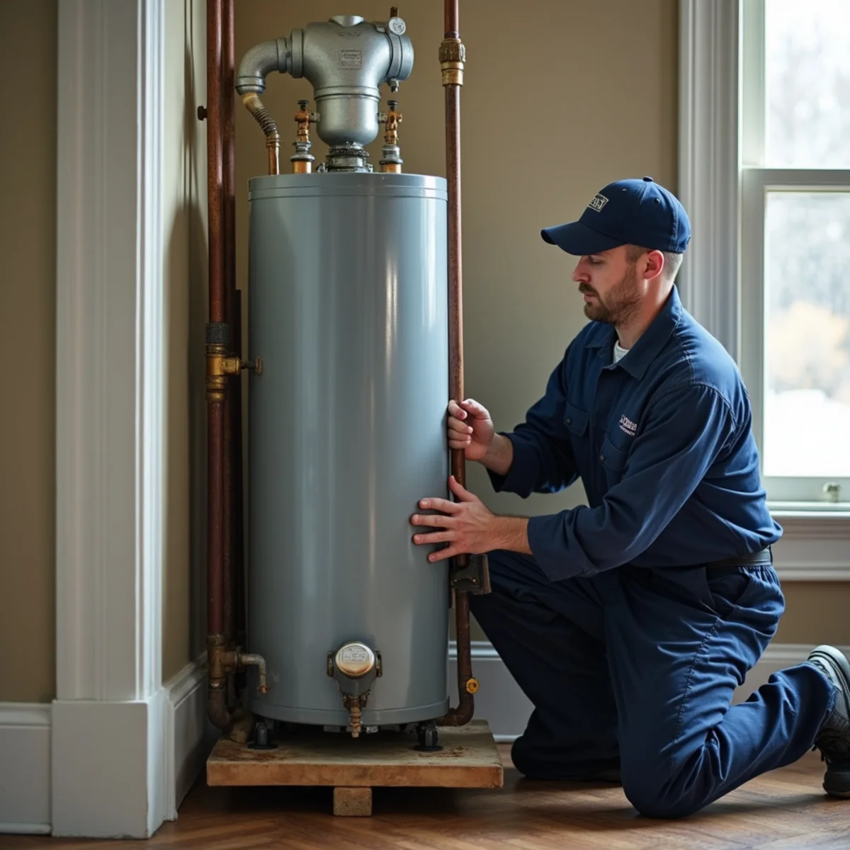 Water Heater Repair & Installation being carried out at a home in Elgin, IL