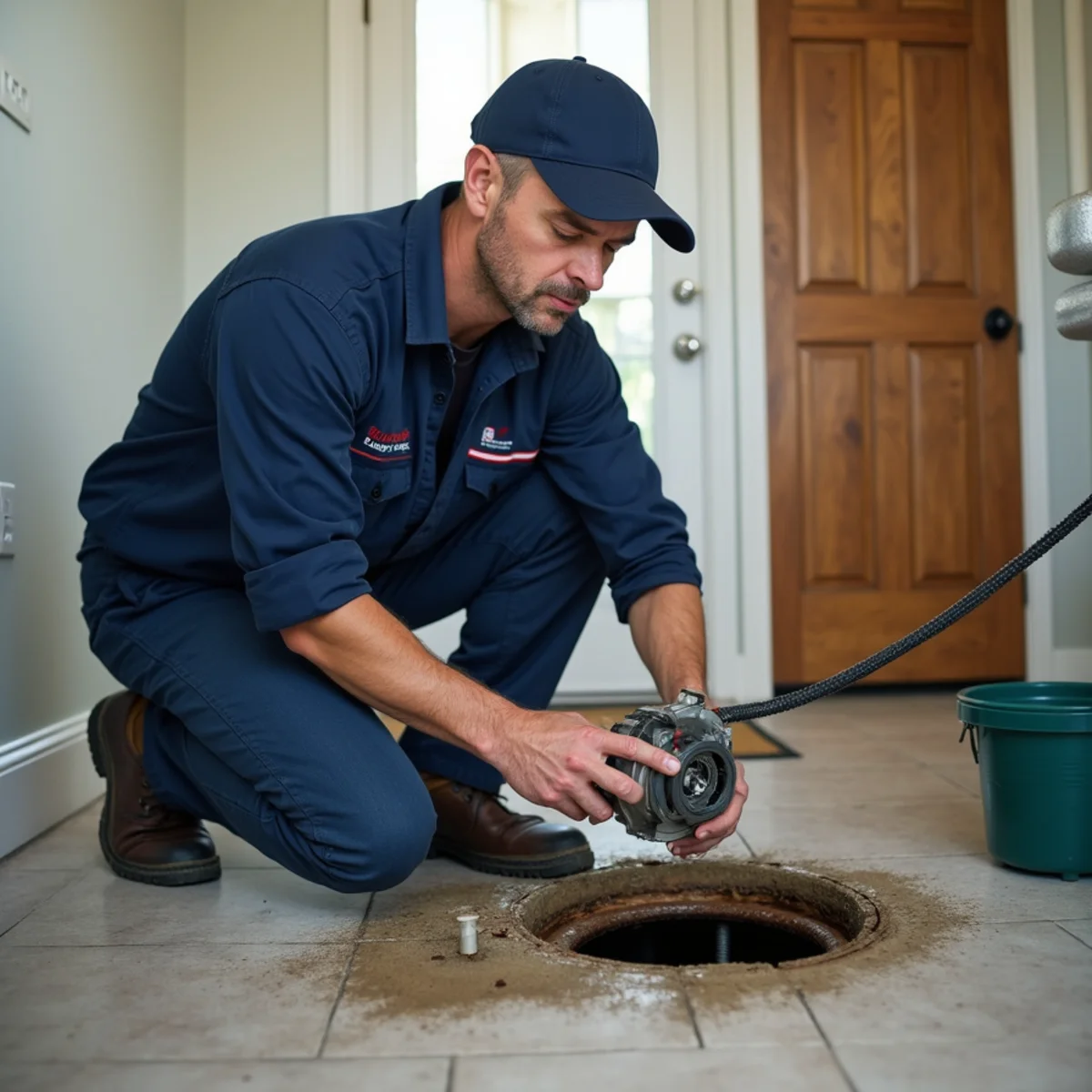 Drain Cleaning & Unclogging being carried out at a home in Huntley, IL