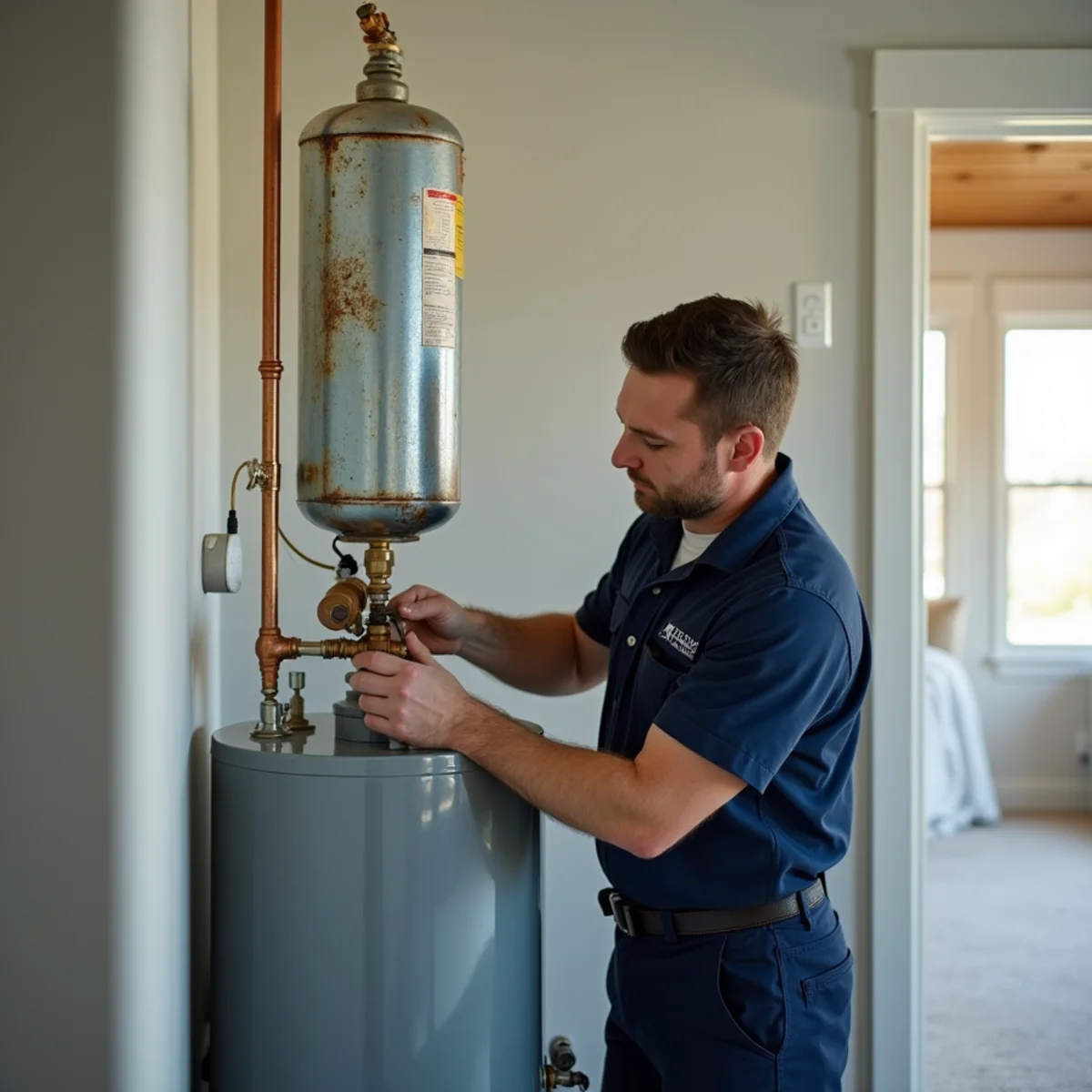 Water Heater Repair & Installation being carried out at a home in Huntley, IL