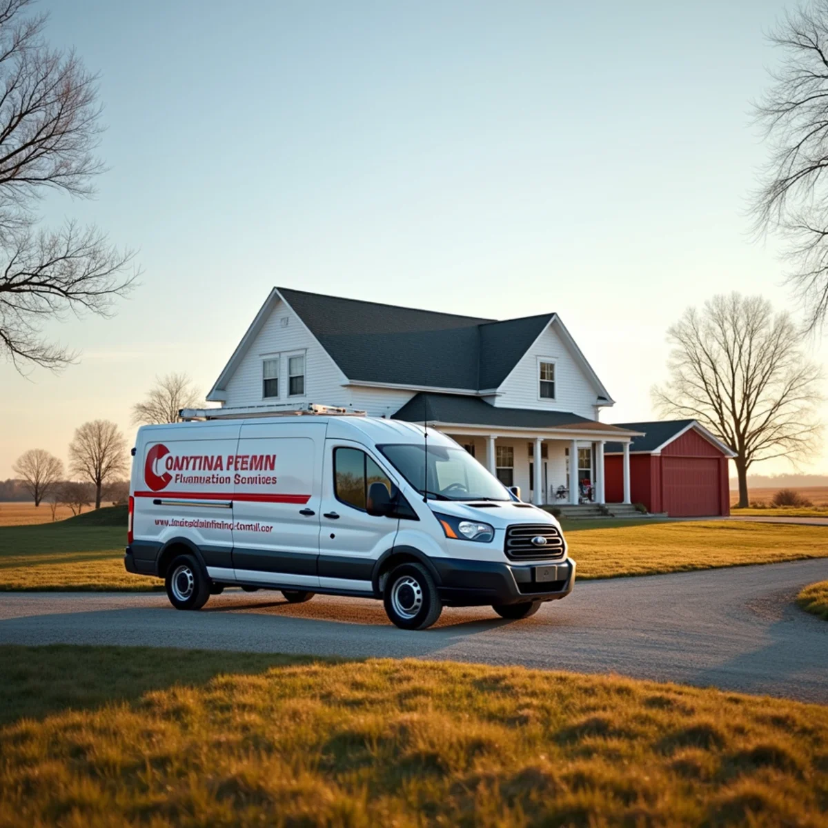 Plumber servicing a farmhouse property near Marengo, Illinois