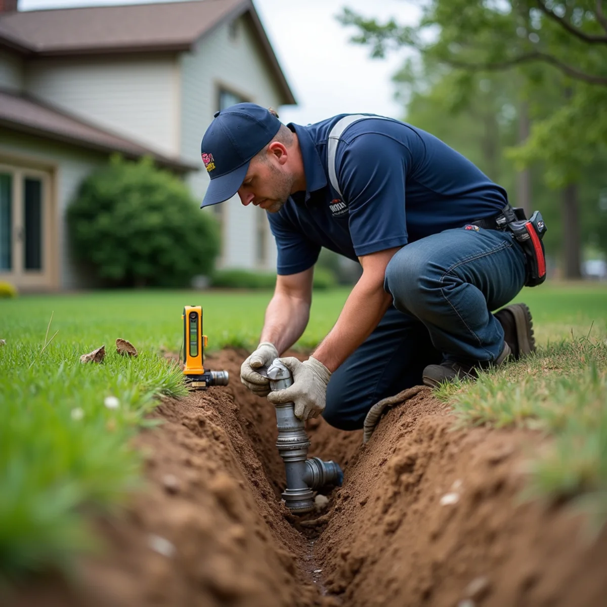 Sewer Line Repair & Replacement being carried out at a home in McHenry, IL