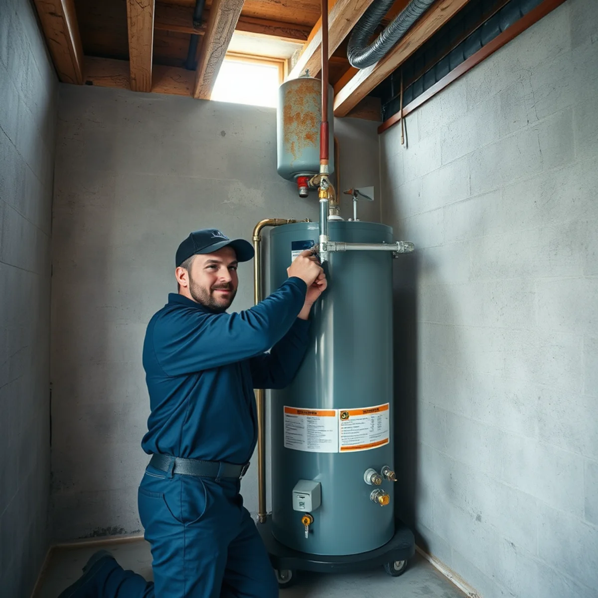 Water Heater Repair & Installation being carried out at a home in McHenry, IL