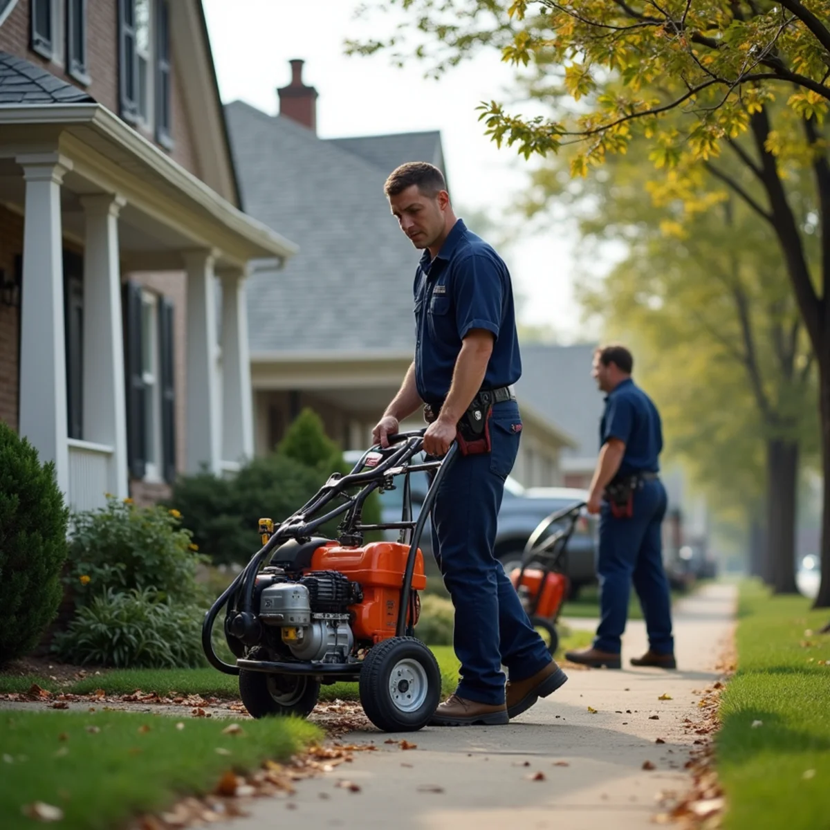 Plumbing service call at a home near the Fox River in McHenry, Illinois