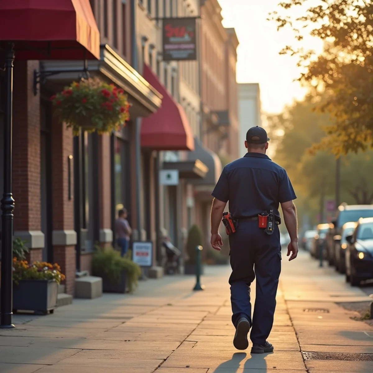 Plumber at a historic home in downtown West Dundee, Illinois