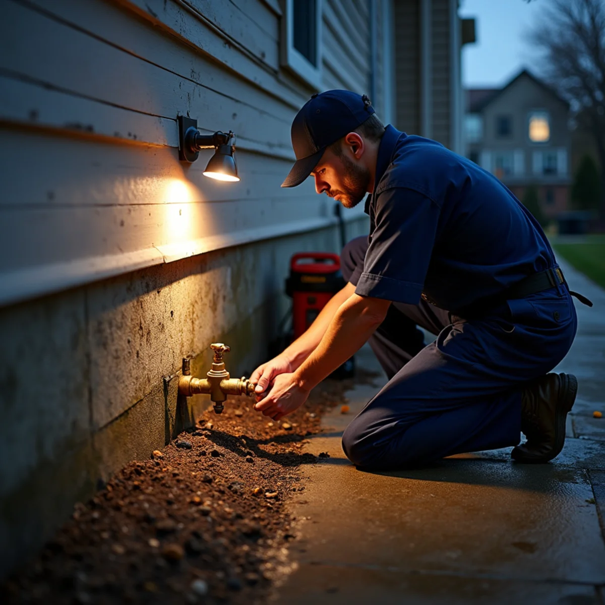 24/7 Emergency Plumbing being carried out at a home in Woodstock, IL
