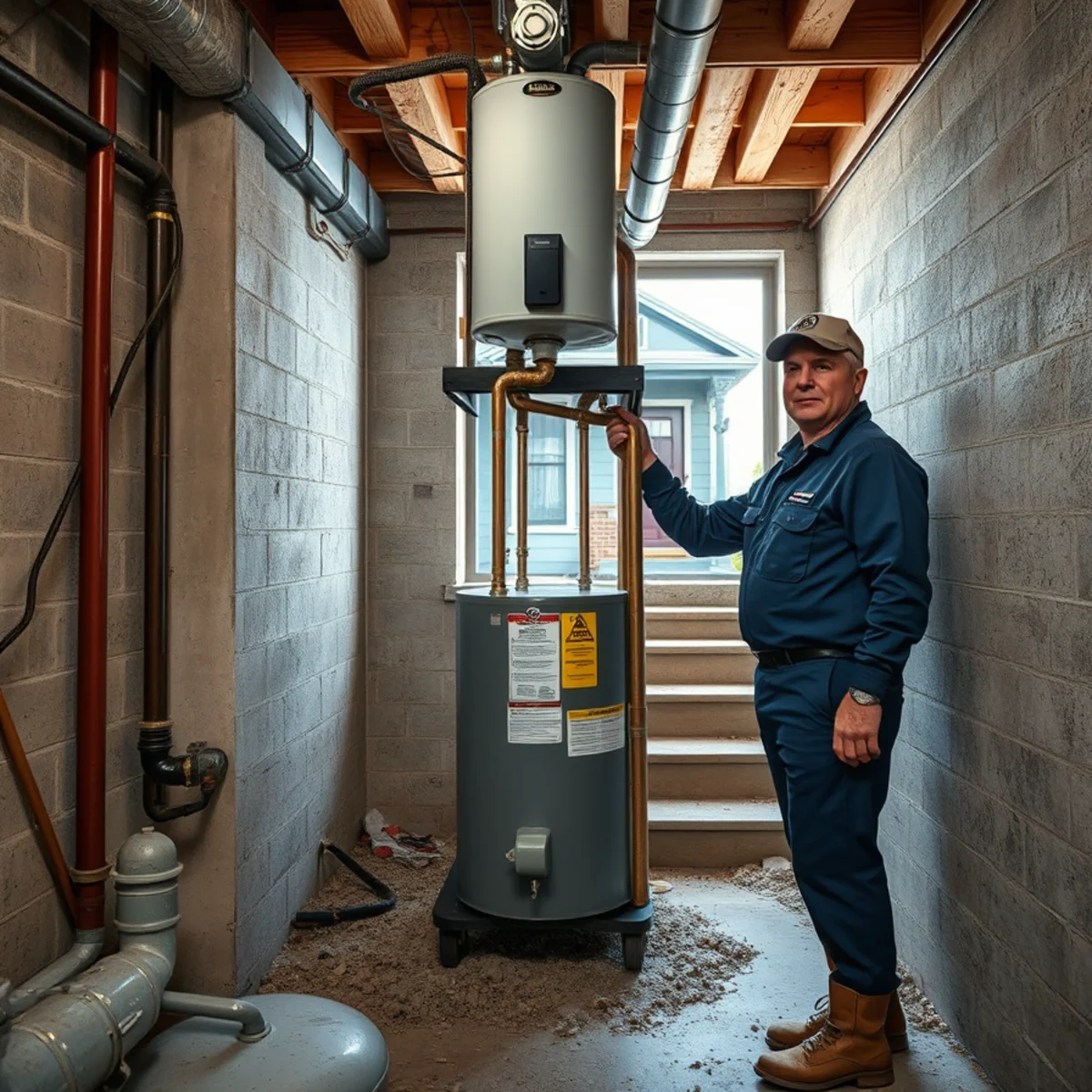 Water Heater Repair & Installation being carried out at a home in Woodstock, IL