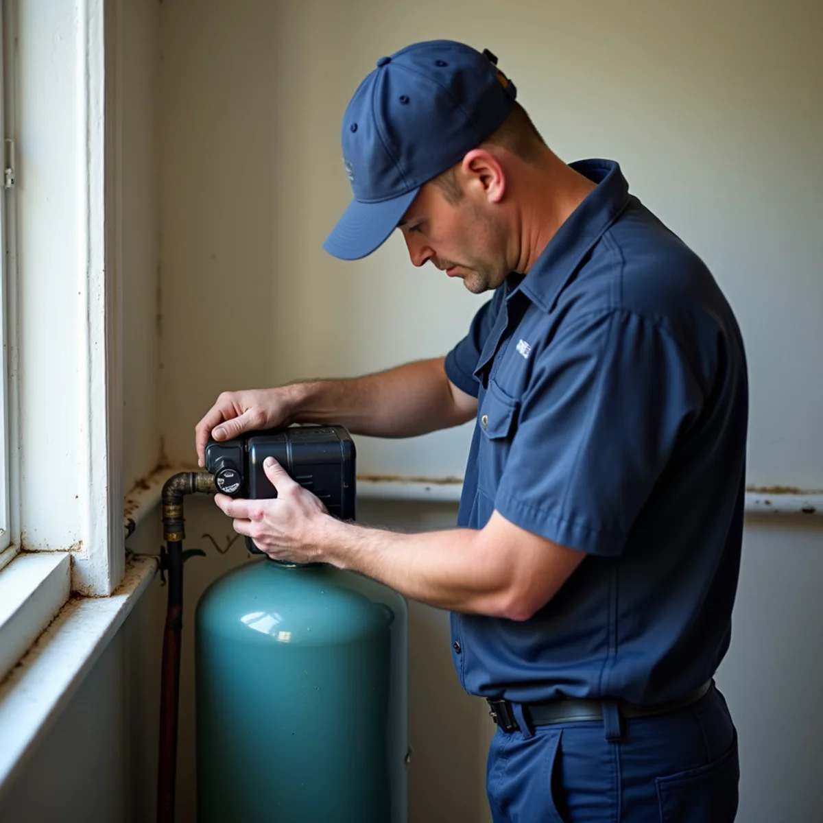 Water Softener Installation & Repair being carried out at a home in Woodstock, IL